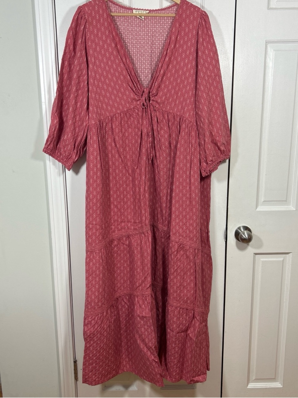 Festi Blouson Sleeve Maxi Dress - Dusty Rose - Picture 5 of 10